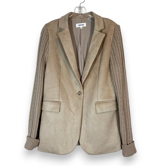 Splendid Tan Blazer with Knit Sleeves - Picture 10 of 10